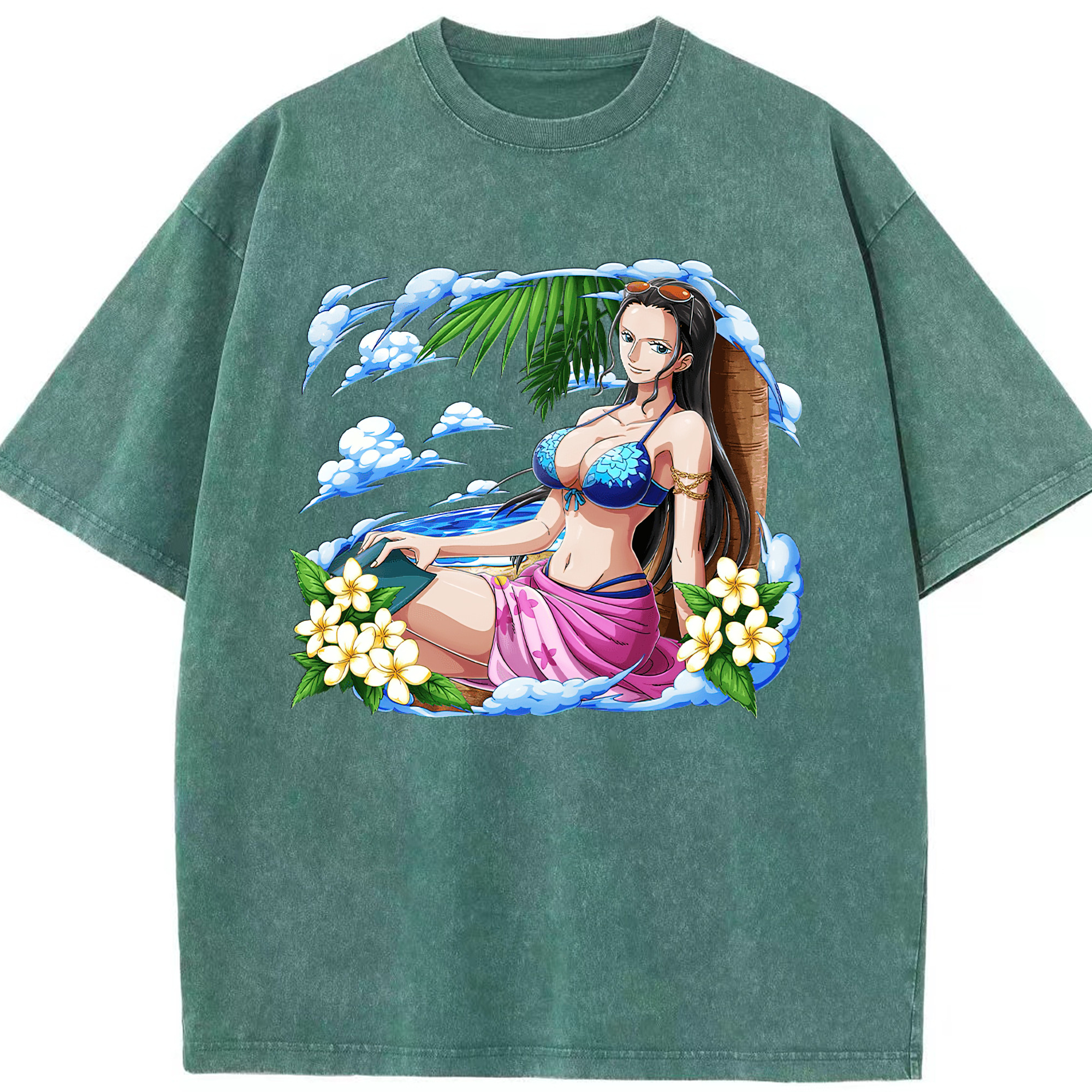 ワンピース ニコ・ロビン ONE PIECE Nico Robin 綿100% ヴィンテージ風 半袖Tシャツ（フロントプリント）